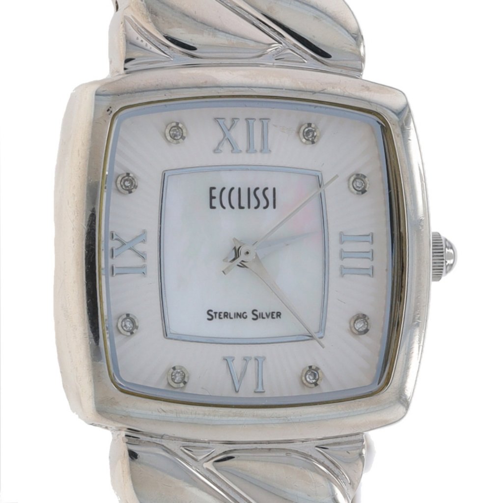 Ecclissi Diamond Ladies Wristwatch 33535 - Sterling & Stainless Quartz 1 Yr Wnty